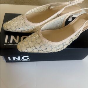 INC International Concepts Women's Cream Slingback Shoes